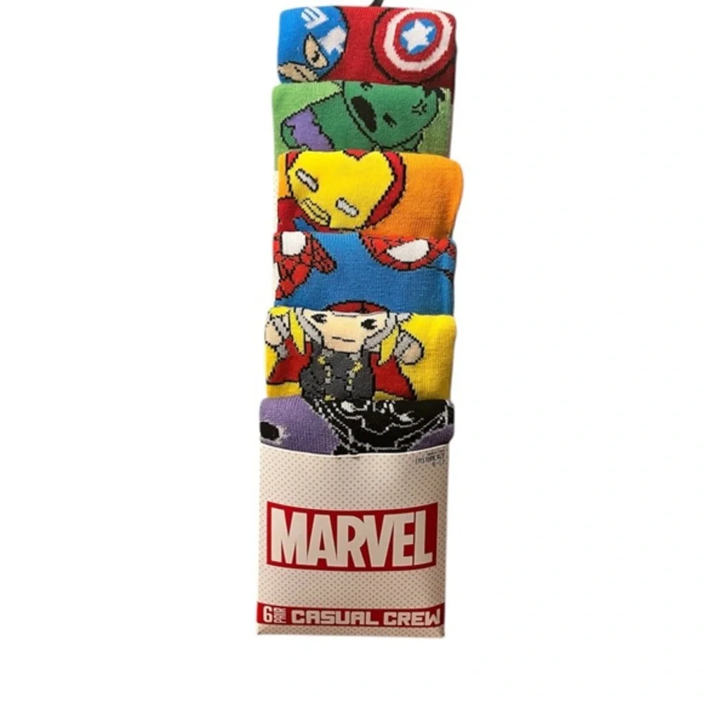 Marvel Heroic Crew Socks Collection - Red, Green, Yellow, Blue